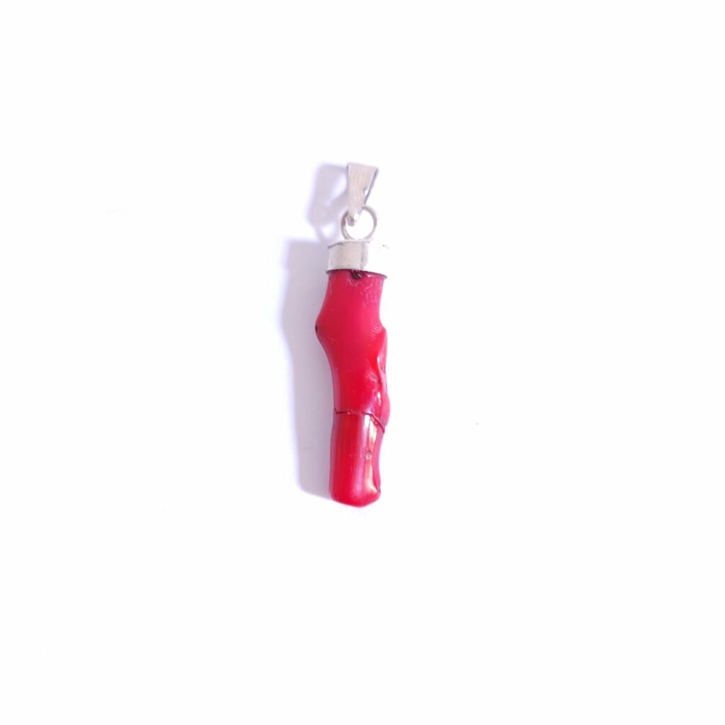 DIJE DE CORAL MONTADO EN PLATA