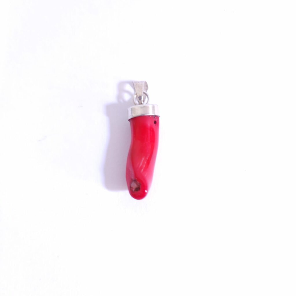 DIJE DE CORAL MONTADO EN PLATA