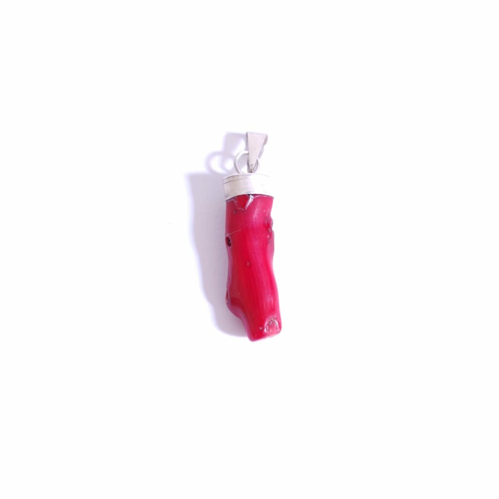 DIJE DE CORAL MONTADO EN PLATA