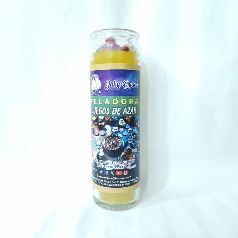 VELADORA DE VASO JUEGOS DE AZAR PREPARADA