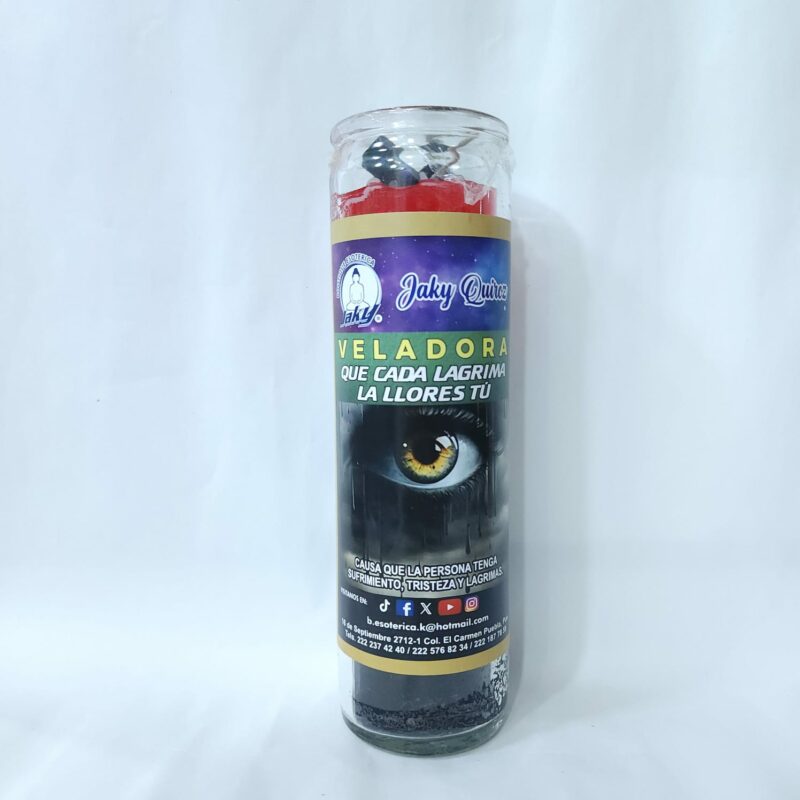 VELADORA DE VASO QUE CADA LAGRIMA LA LLORES TÚ PREPARADA
