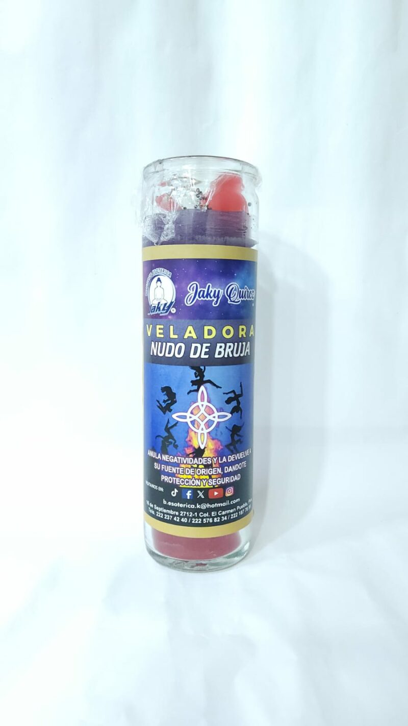 VELADORA DE VASO NUDO DE BRUJA PREPARADA
