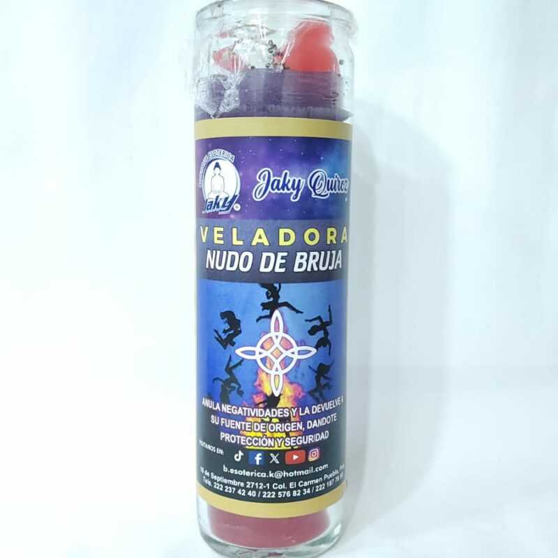 VELADORA DE VASO NUDO DE BRUJA PREPARADA