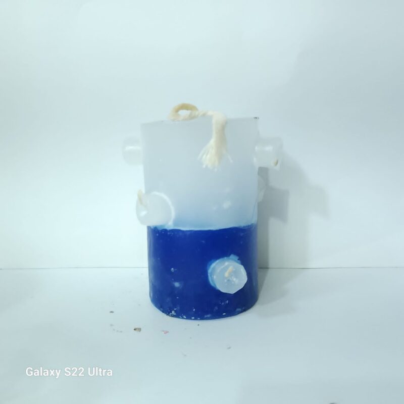 VELÓN BLANCO CON AZUL DE 7 MECHAS