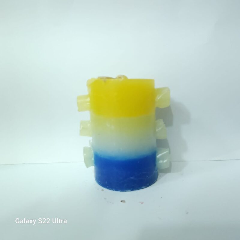 VELÓN AMARILLO, AZUL Y BLANCO DE 7 MECHAS