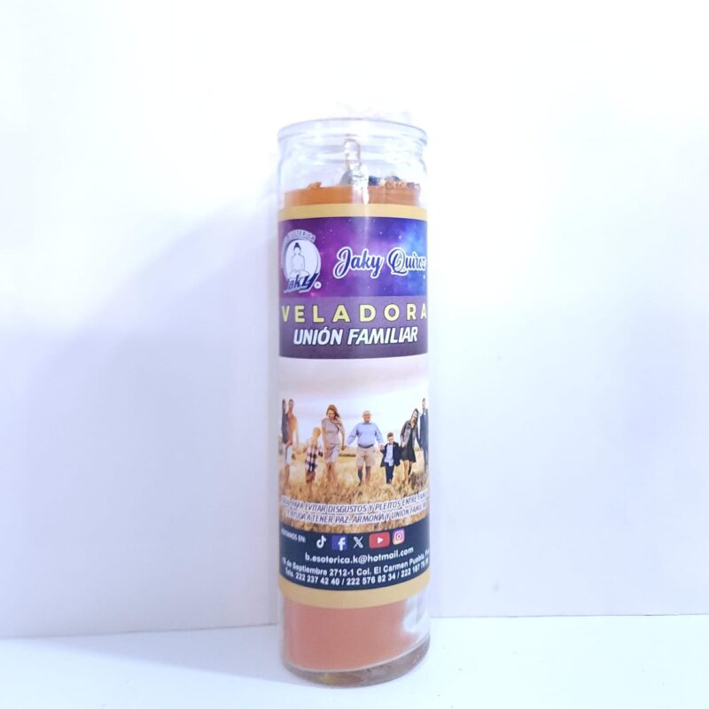 VELADORA UNIÓN FAMILIAR DE VASO MARCA PROPIA PREPARADA