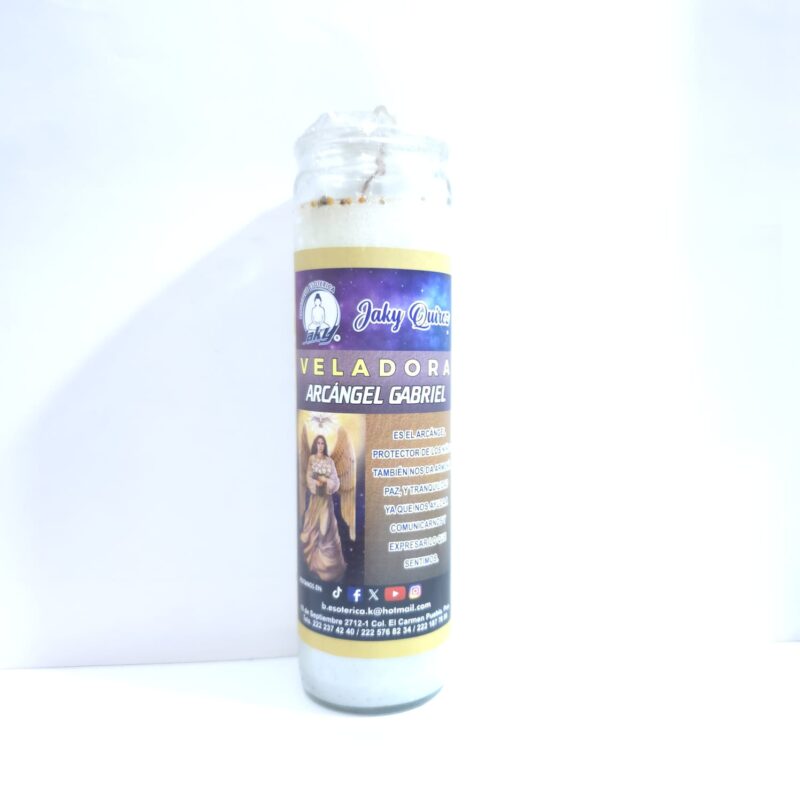 VELADORA ARCÁNGEL ZADQUIEL DE VASO MARCA PROPIA PREPARADA