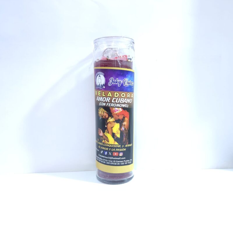 VELADORA AMOR CUBANO (CON FEROMONAS) DE VASO MARCA PROPIA PREPARADA