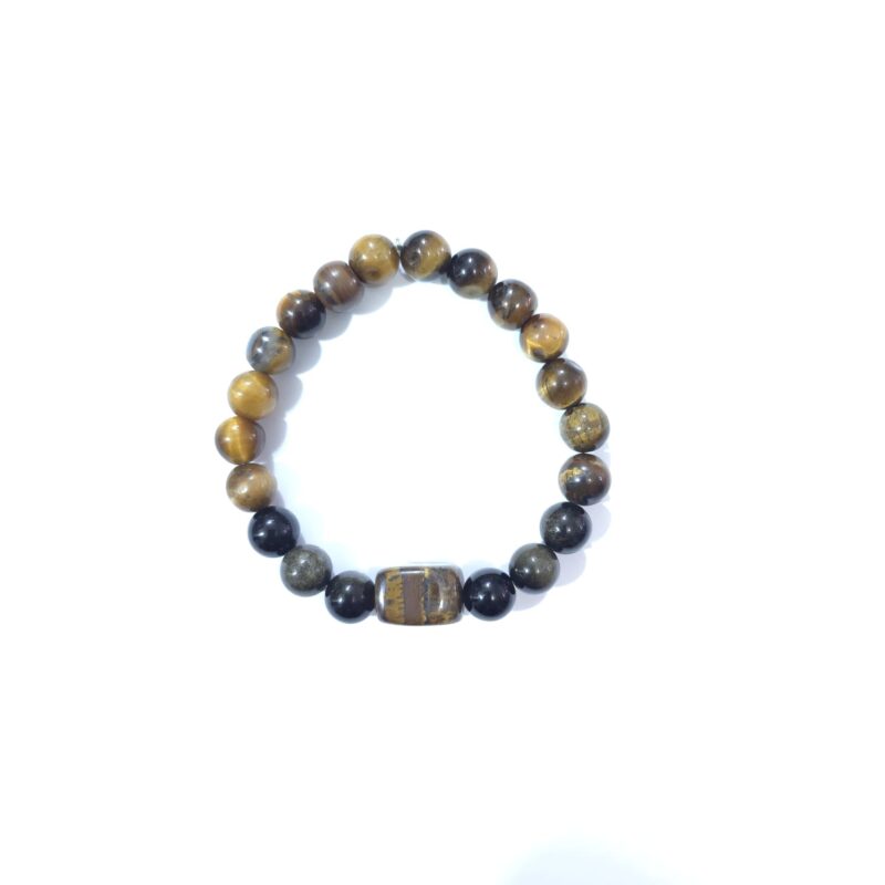 PULSERA OJO DE TIGRE CON OBSIDIANA ARCOIRIS