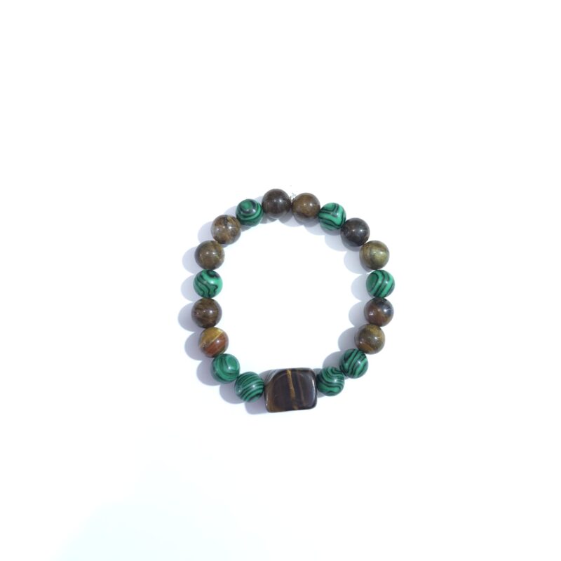PULSERA OJO DE TIGRE CON MALAQUITA