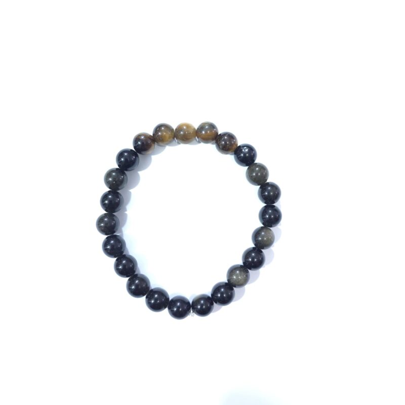 PULSERA DE OBSIDIANA CON OJO DE TIGRE