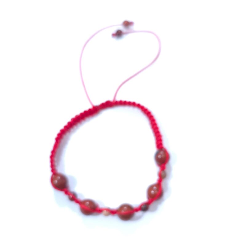 PULSERA HILO AJUSTABLE CON AGATA CORNALINA