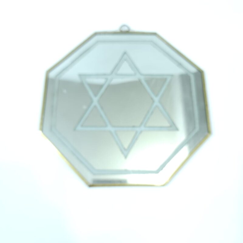 ESPEJO OCTAGONAL ESTRELLA DE DAVID 20 CM