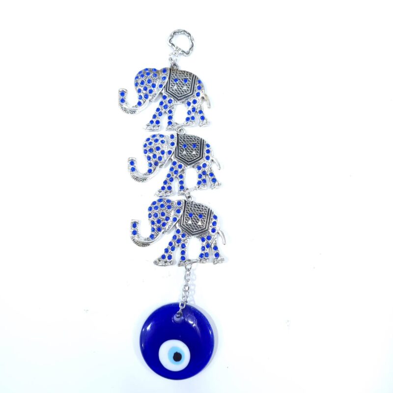 COLGANTE 3 ELEFANTES CON OJO TURCO (SUERTE Y PROTECCIÓN)