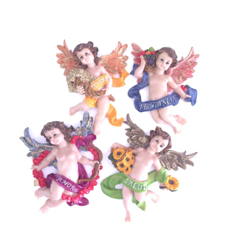 JUEGO DE 4 ÁNGELES (salud, dinero, amor y abundancia)