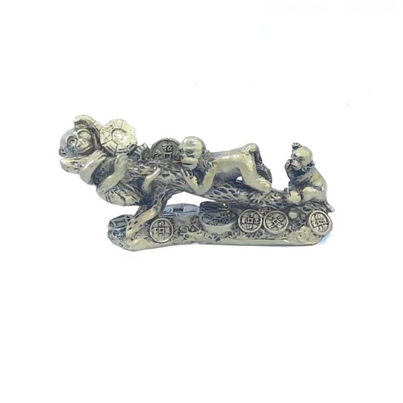 3 MONOS EN TRONCO MONEDAS 13 x 5 cm