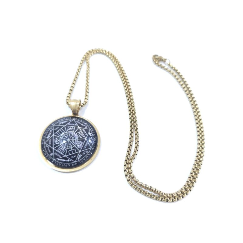 CUBO DE METATRON 4 CM ENCAPSULADO CON CADENA DORADO