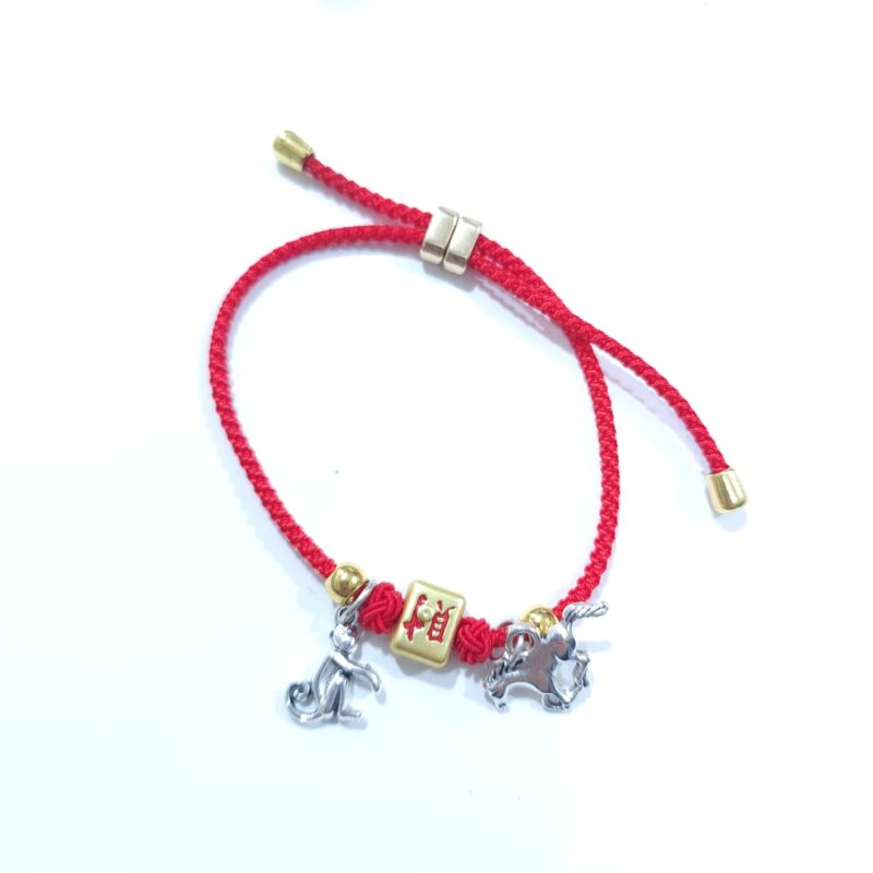PULSERA AJUSTABLE SIMBOLO CHINO CABALLO Y MONO
