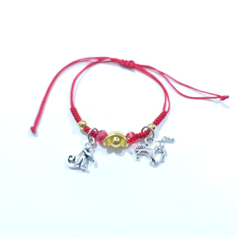 PULSERA AJUSTABLE LINGOTE CABALLO Y MONO